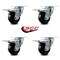Service Caster 3.5 Inch Hard Rubber Wheel Swivel Top Plate Caster Set with Total Lock Brake SCC SCC-TTL20S3514-HRS-4 - alternate 2